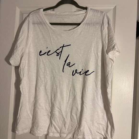 Grayson/Threads Cest La Vie White TShirt Plus Size 2x - Picture 1 of 4